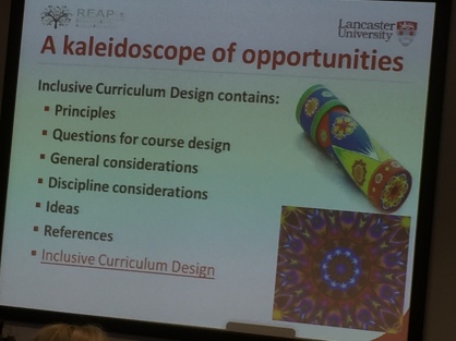 A slide linking inclusive design to a kaleidoscope
